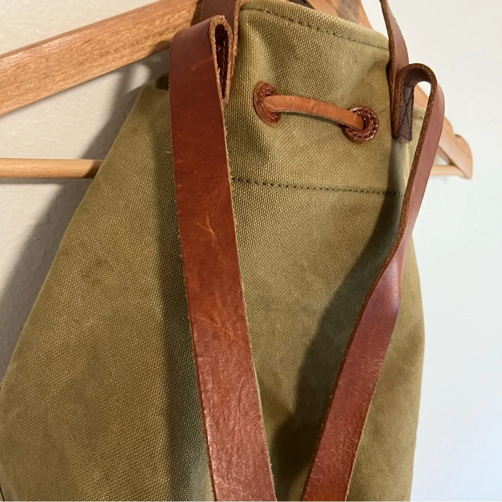 Madewell Canvas Somerset Drawstring Backpack in Olive - Picture 12 of 15